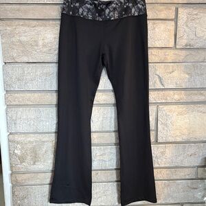MTA Sport Black Leggings with Patterned Waistband